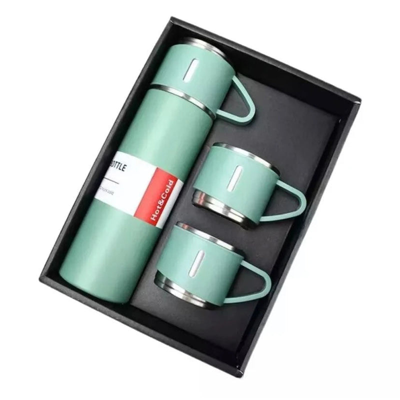 Kit Garrafa Térmica  500ml Com 3 Xícaras