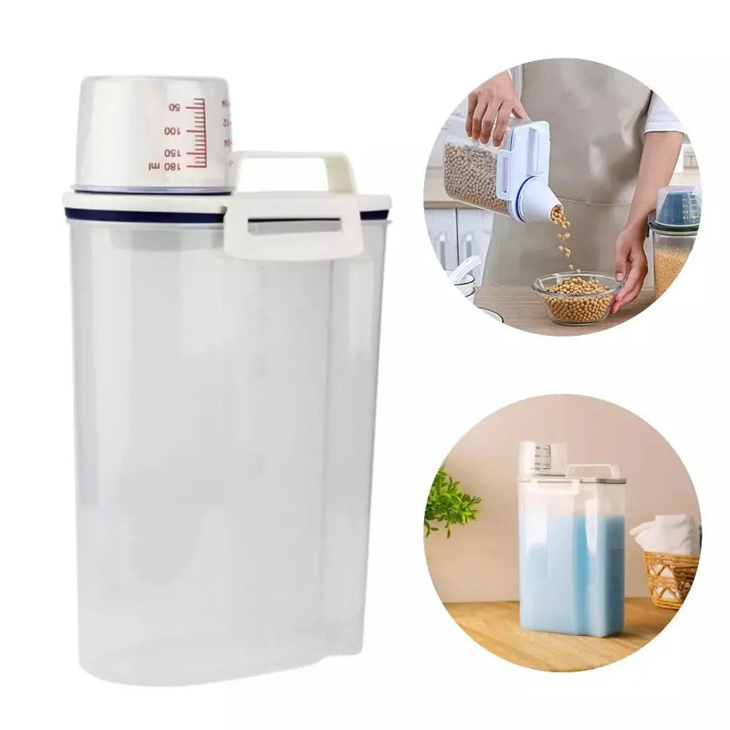 Pote Hermético C/ Medidor de Copo Bico Dosador 2L