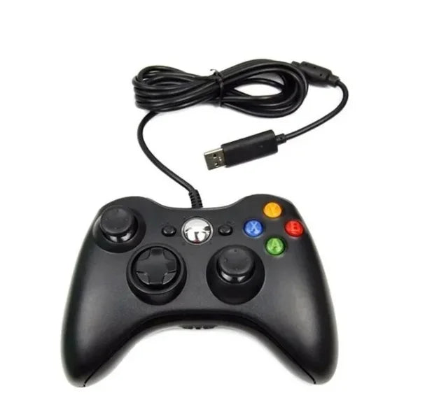 Controle De Xbox 360 C/ Fio C/ Fat E Pc Joystick