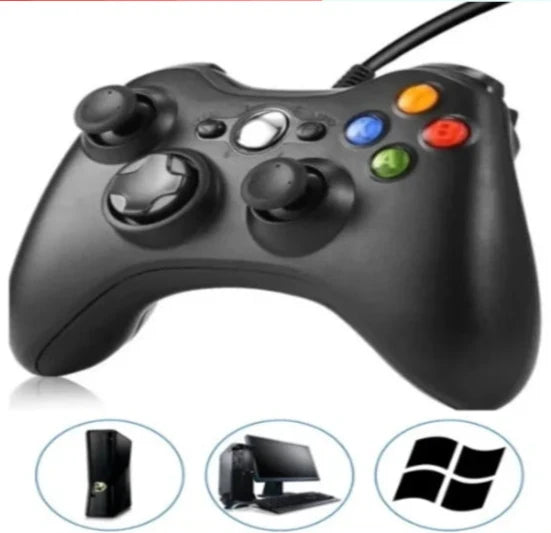 Controle De Xbox 360 C/ Fio C/ Fat E Pc Joystick